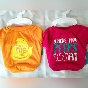2 Peeps Graphic Dog Tee Shirts (XS)